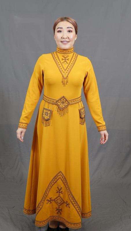 Стилизованное долганское платье "Золото Путоран"